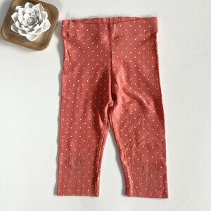 Mini Boden Coral Polka Dot Cropped Leggings